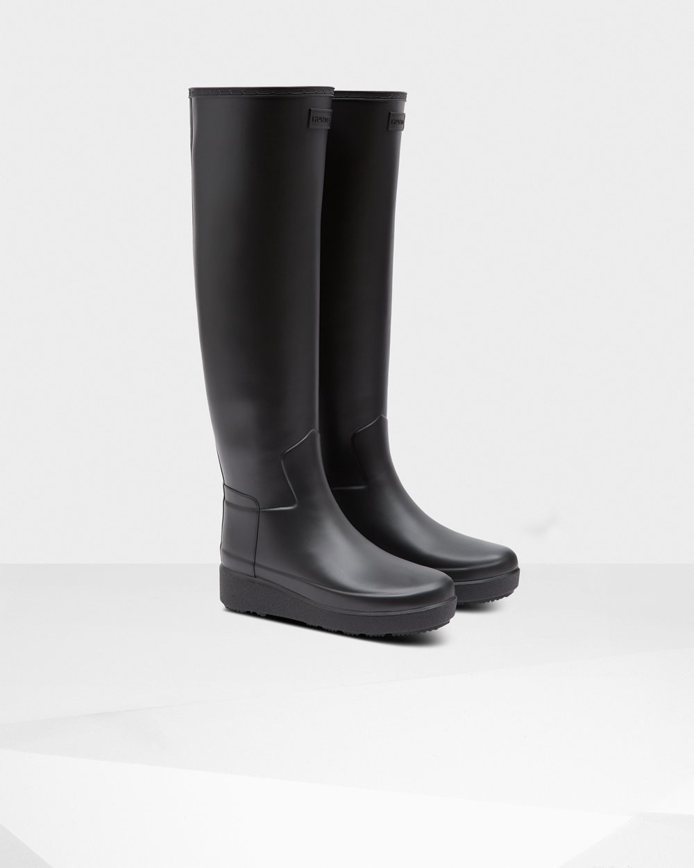 Botas Creeper Hunter Feminina Pretas - Refined Slim Fit Knee-High - 28AXSHDIL